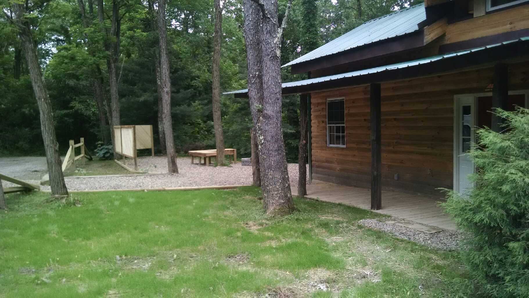 wood cabin, woods