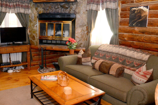 sofa, living room, fireplace