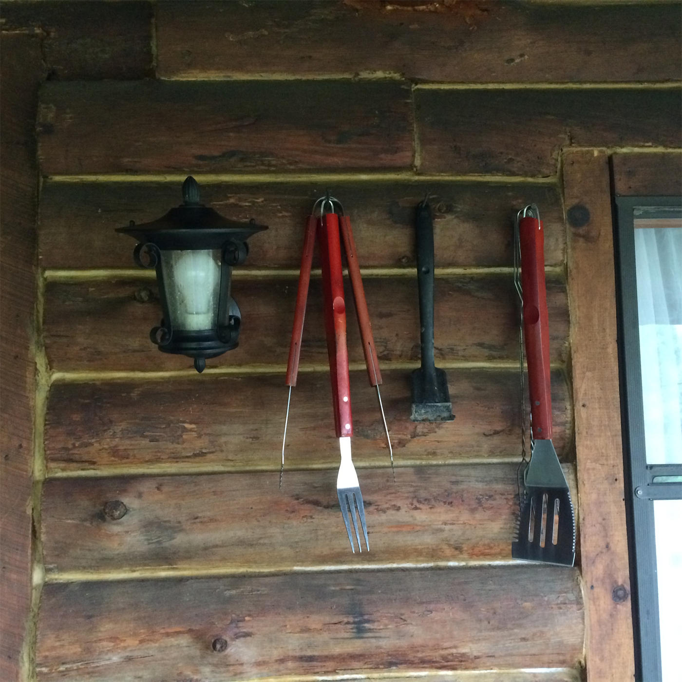 porch, grilling tools
