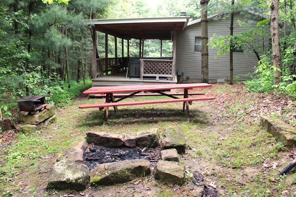 firepit, picnic table